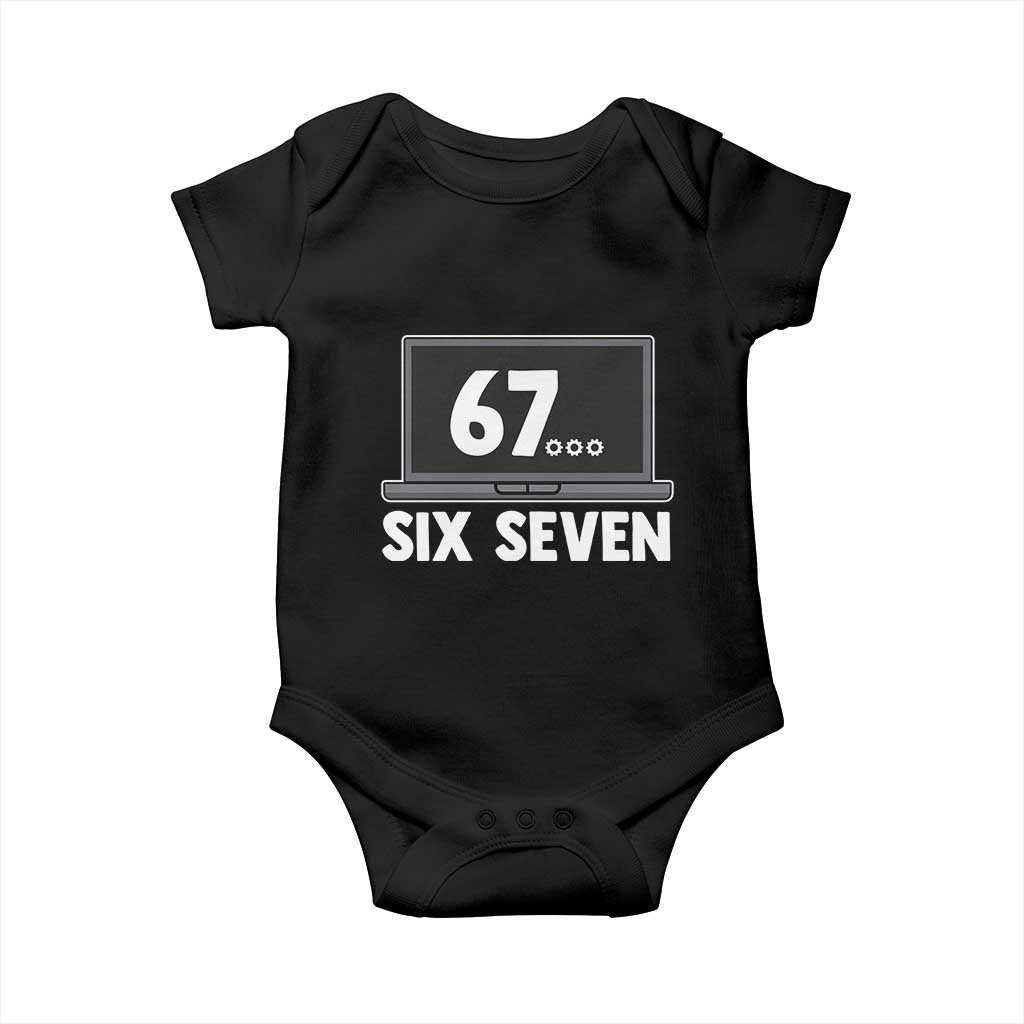 67 Six Seven Meme Baby Onesie Funny Tech Support TS14 Black Print Your Wear