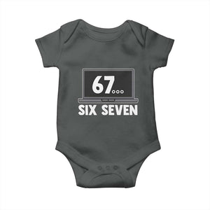 67 Six Seven Meme Baby Onesie Funny Tech Support TS14 Dark Heather Print Your Wear