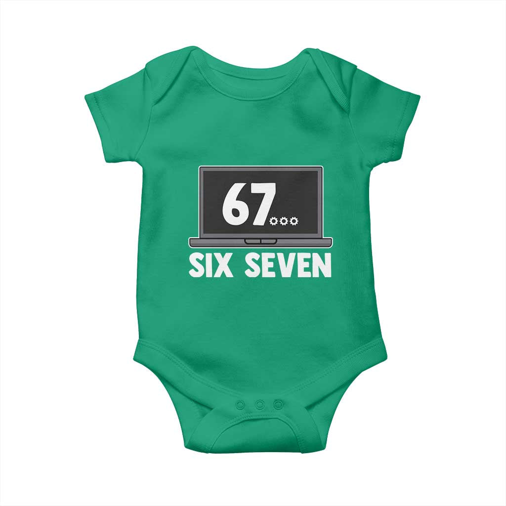 67 Six Seven Meme Baby Onesie Funny Tech Support TS14 Irish Green Print Your Wear