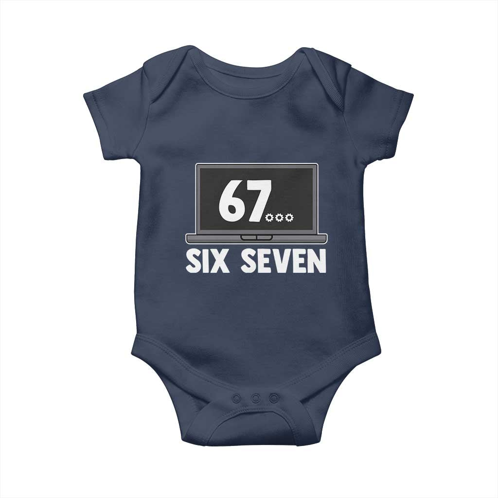 67 Six Seven Meme Baby Onesie Funny Tech Support TS14 Navy Print Your Wear