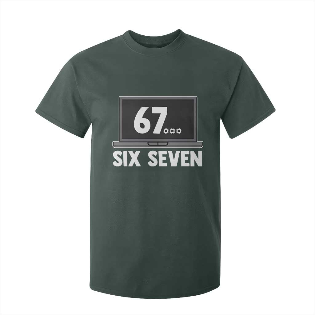 67 Six Seven Meme T Shirt For Kid Funny Tech Support TS14 Dark Forest Green Print Your Wear