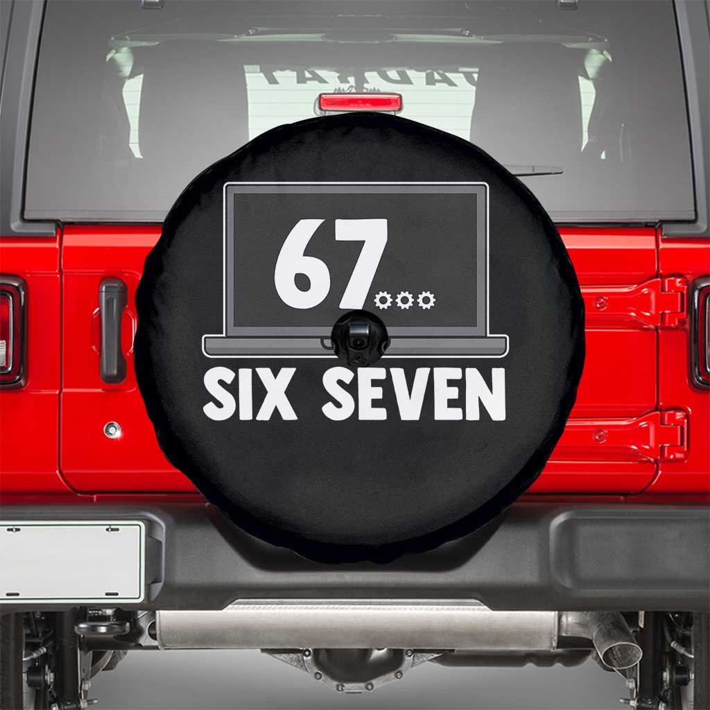 67 Six Seven Meme Spare Tire Cover Funny Tech Support TS14 Black Print Your Wear