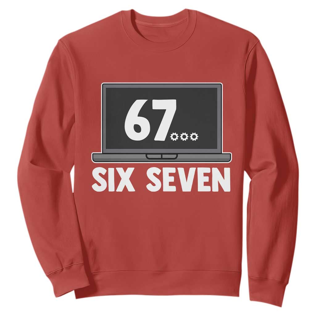 67 Six Seven Meme Sweatshirt Funny Tech Support TS14 Red Print Your Wear