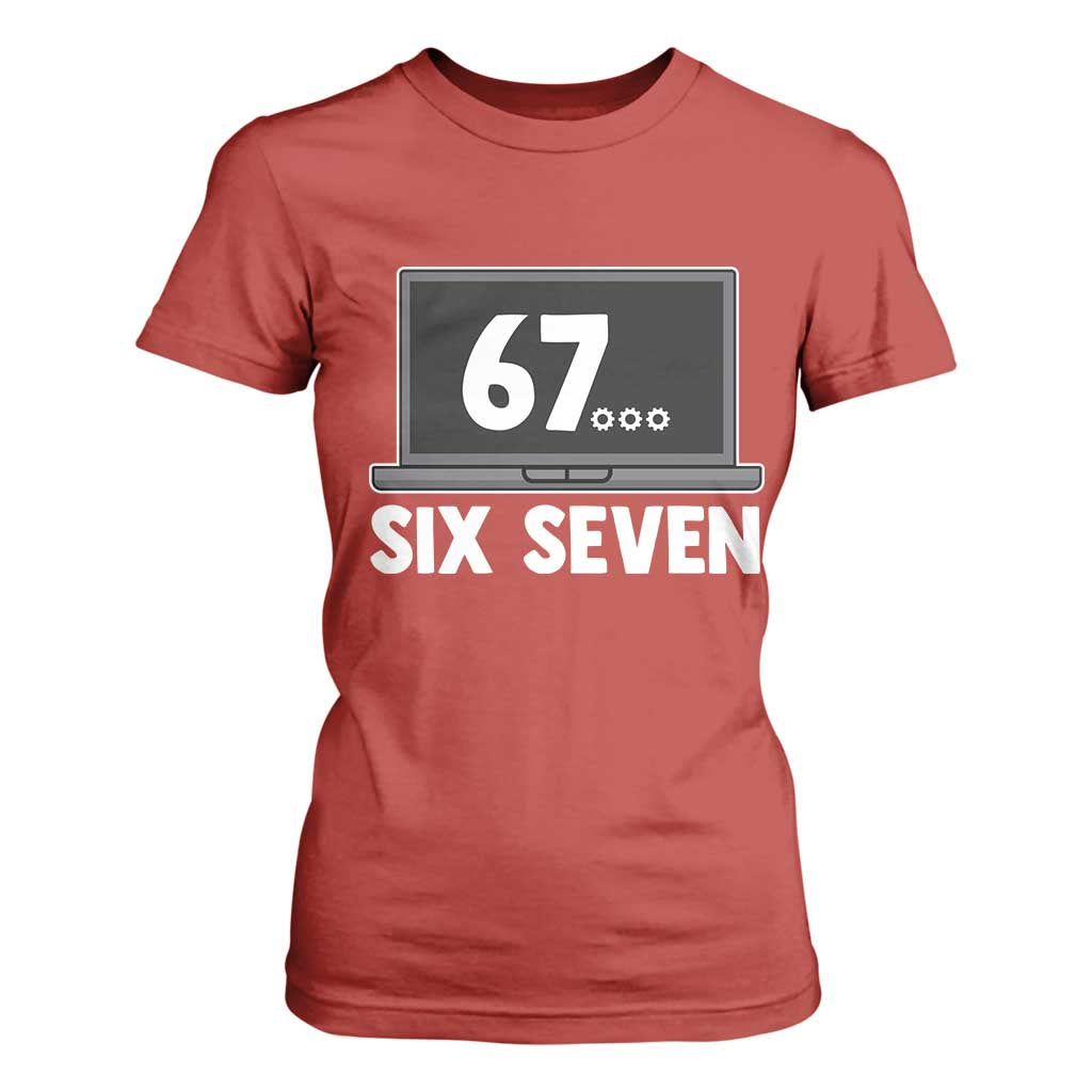 67 Six Seven Meme T Shirt For Women Funny Tech Support TS14 Red Print Your Wear