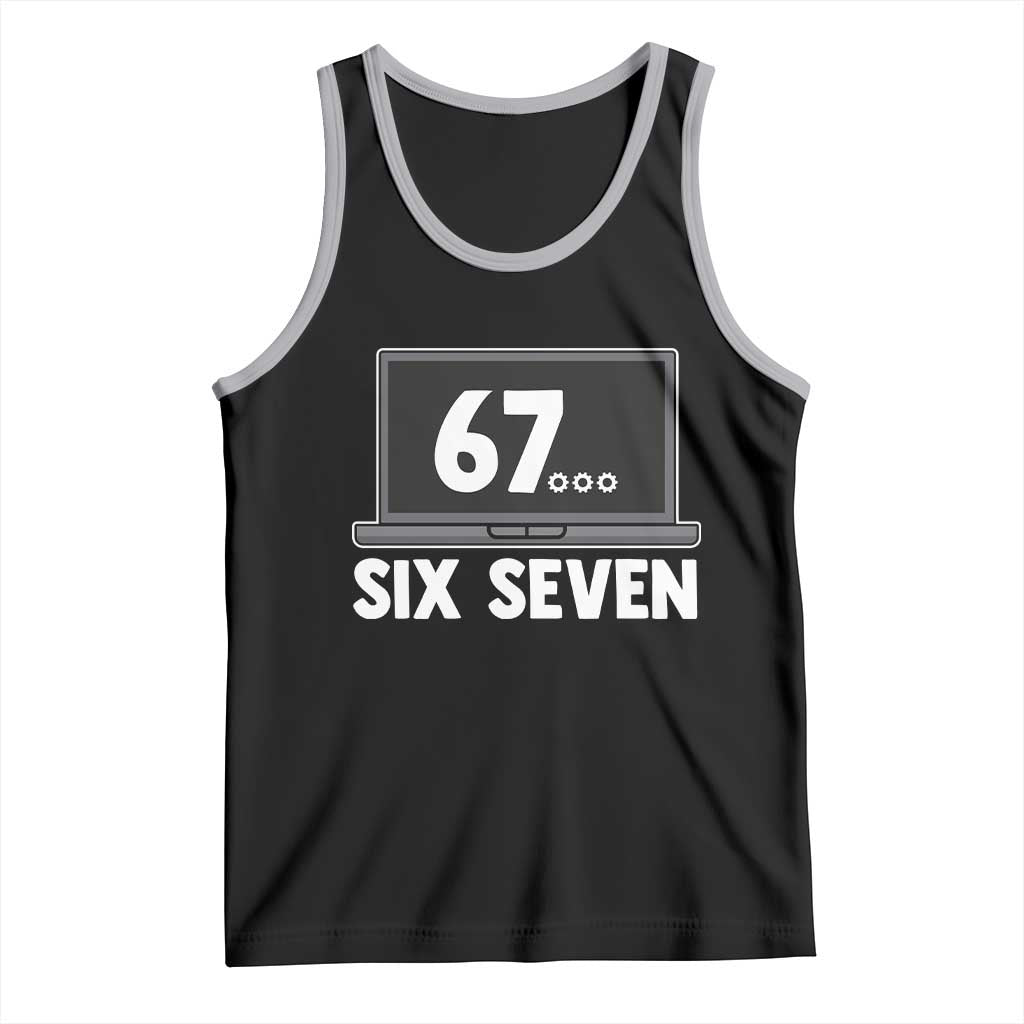 67 Six Seven Meme Tank Top Funny Tech Support TS14 Black Athletic Heather Print Your Wear