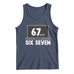67 Six Seven Meme Tank Top Funny Tech Support TS14 Navy Print Your Wear
