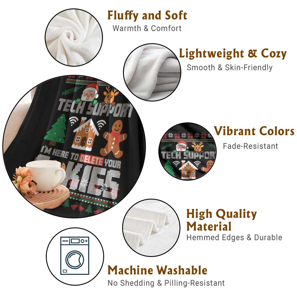 Funny Tech Support Christmas Throw Blanket I Am Here To Delete Your Cookies TS14 Print Your Wear