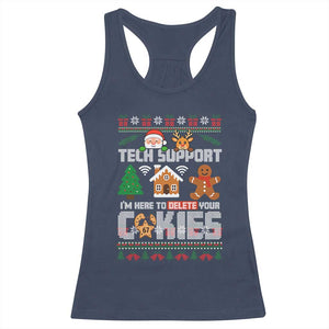 Funny Tech Support Christmas Racerback Tank Top I Am Here To Delete Your Cookies TS14 Navy Print Your Wear