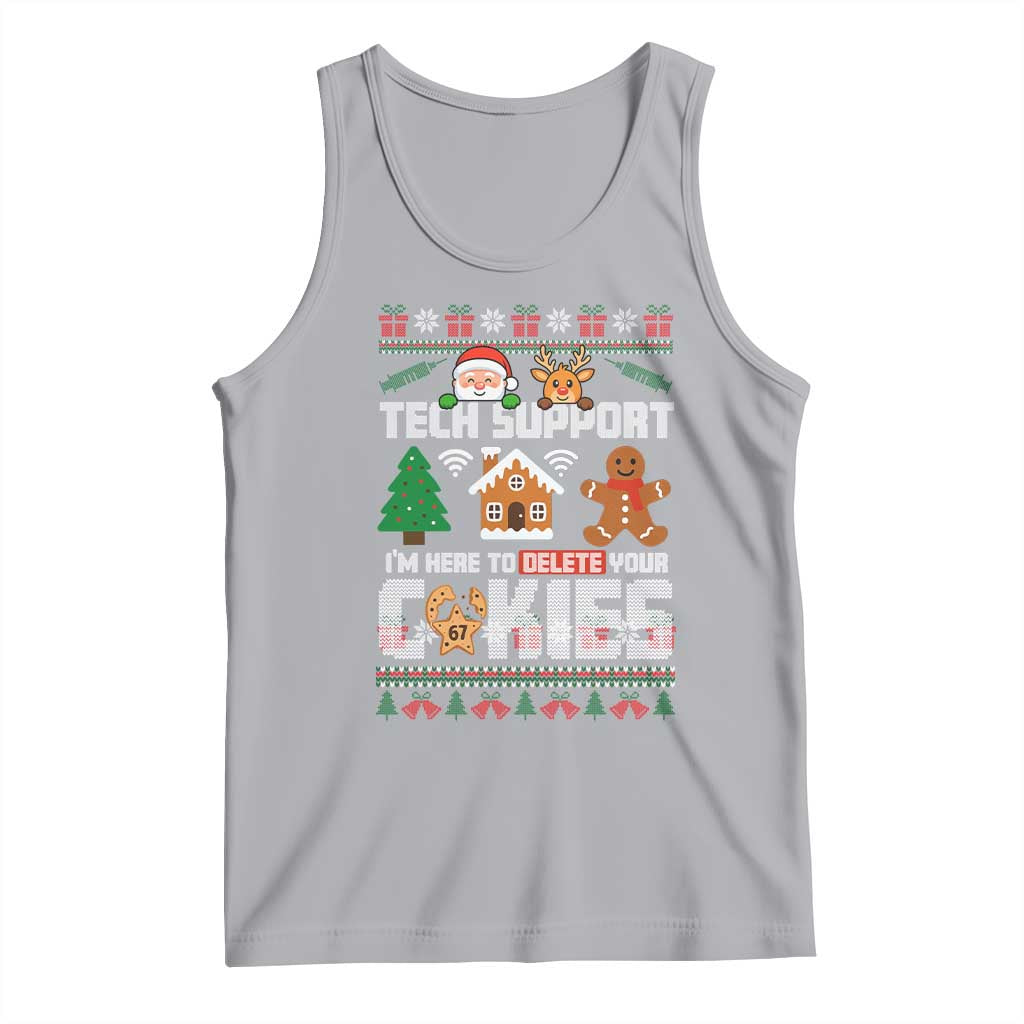 Funny Tech Support Christmas Tank Top I Am Here To Delete Your Cookies TS14 Athletic Heather Print Your Wear