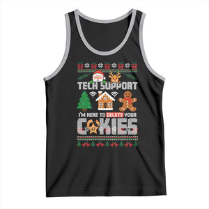 Funny Tech Support Christmas Tank Top I Am Here To Delete Your Cookies TS14 Black Athletic Heather Print Your Wear
