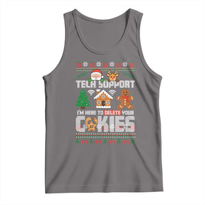 Funny Tech Support Christmas Tank Top I Am Here To Delete Your Cookies TS14 Deep Heather Print Your Wear