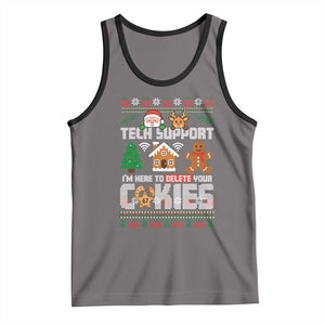 Funny Tech Support Christmas Tank Top I Am Here To Delete Your Cookies TS14 Deep Heather Black Print Your Wear