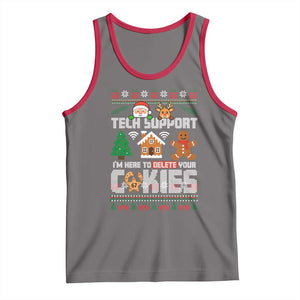 Funny Tech Support Christmas Tank Top I Am Here To Delete Your Cookies TS14 Deep Heather Red Print Your Wear