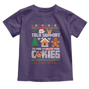 Funny Tech Support Christmas Toddler T Shirt I Am Here To Delete Your Cookies TS14 Purple Print Your Wear