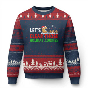 Tech Support Xmas Ugly Christmas Sweater Let Is Clear Those Holiday Cookies TS14 Navy Red Print Your Wear