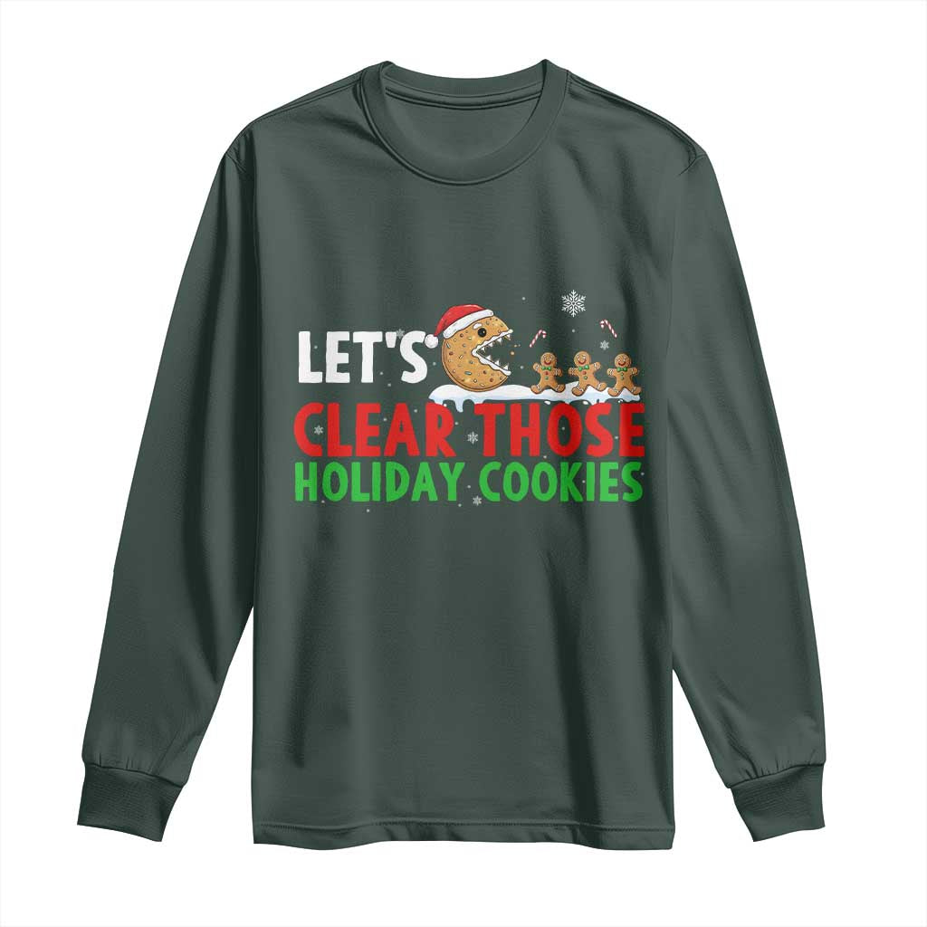 Tech Support Christmas Long Sleeve Shirt Let Is Clear Those Holiday Cookies TS14 Dark Forest Green Print Your Wear
