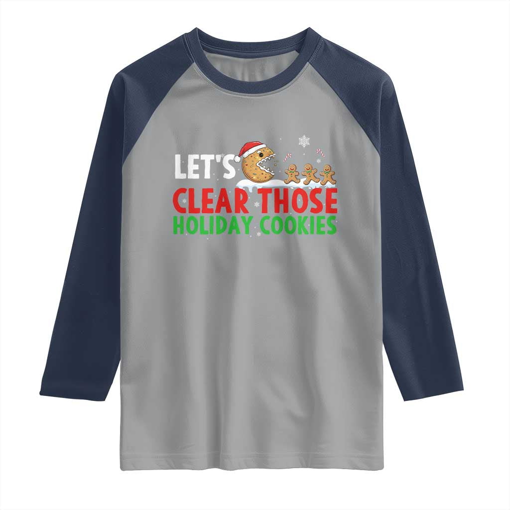 Tech Support Christmas Raglan Shirt Let Is Clear Those Holiday Cookies TS14 Sport Gray Navy Print Your Wear