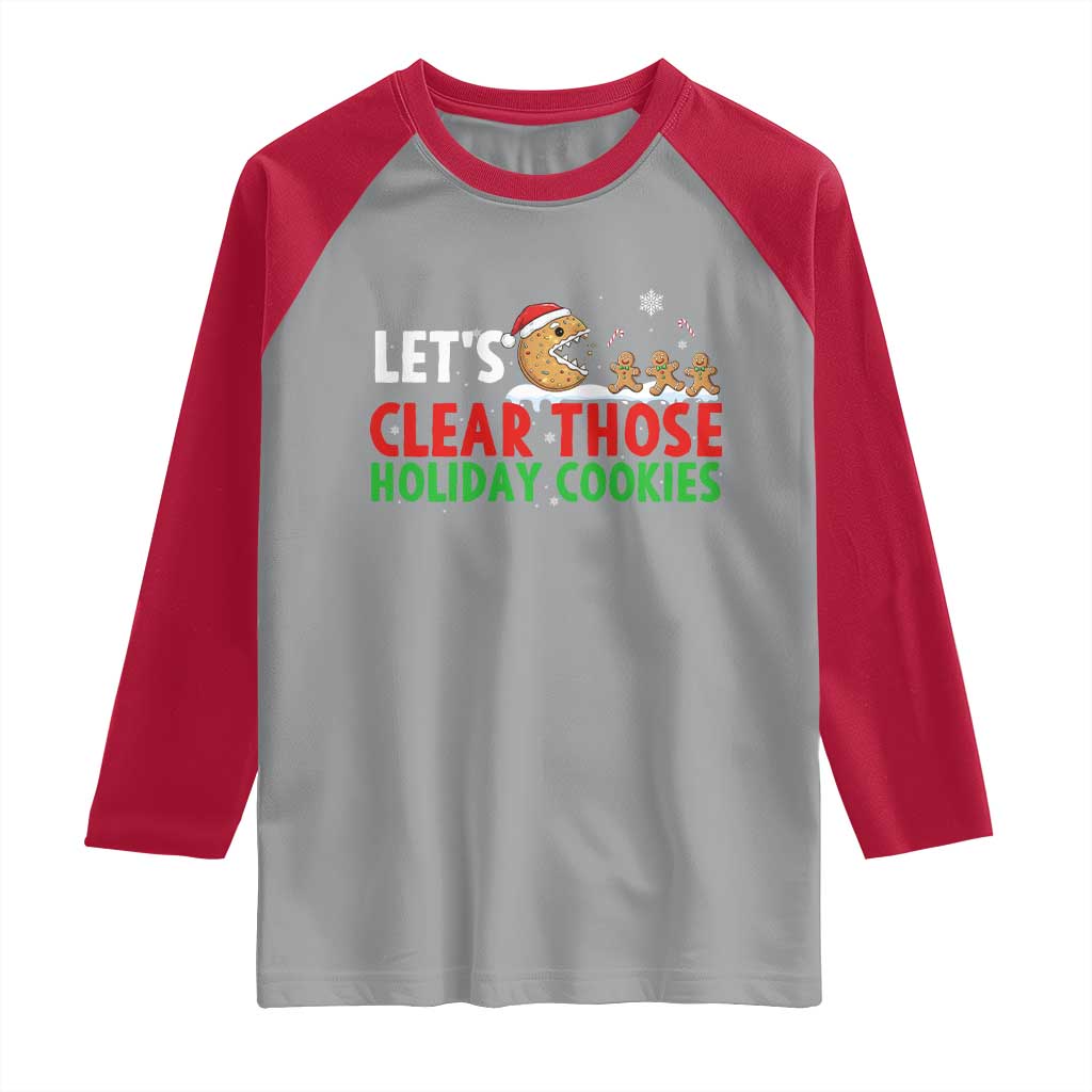 Tech Support Christmas Raglan Shirt Let Is Clear Those Holiday Cookies TS14 Sport Gray Red Print Your Wear