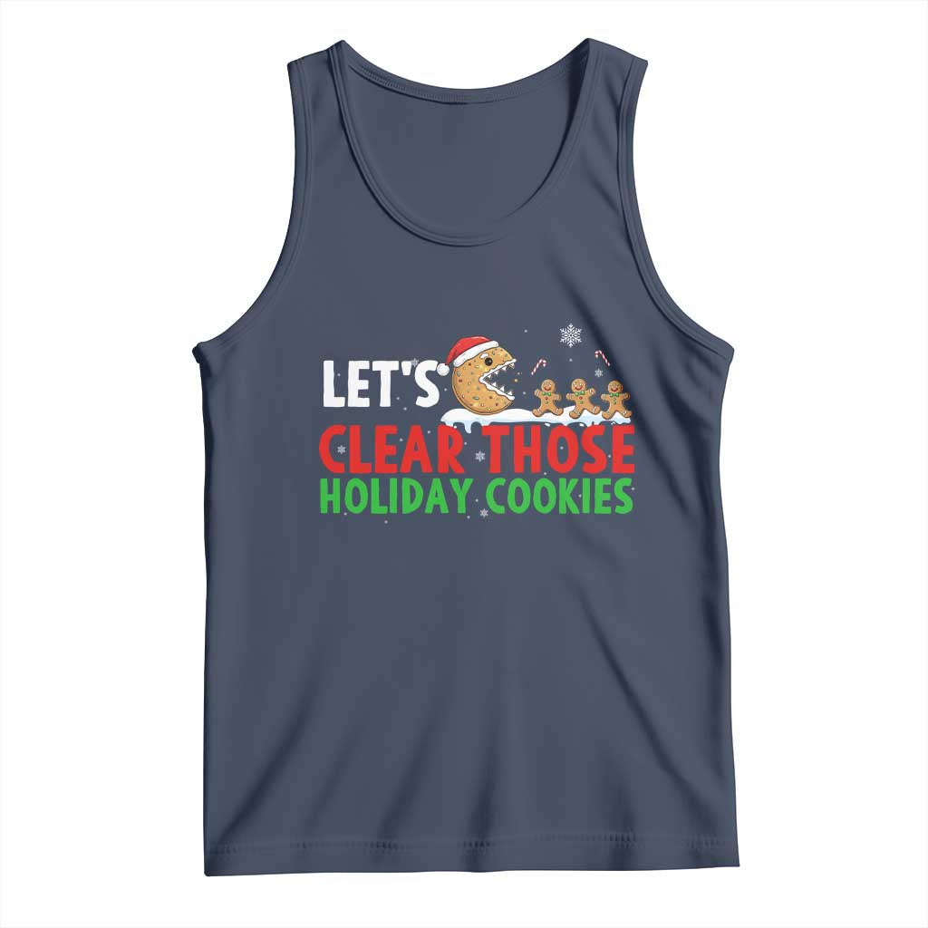 Tech Support Christmas Tank Top Let Is Clear Those Holiday Cookies TS14 Navy Print Your Wear
