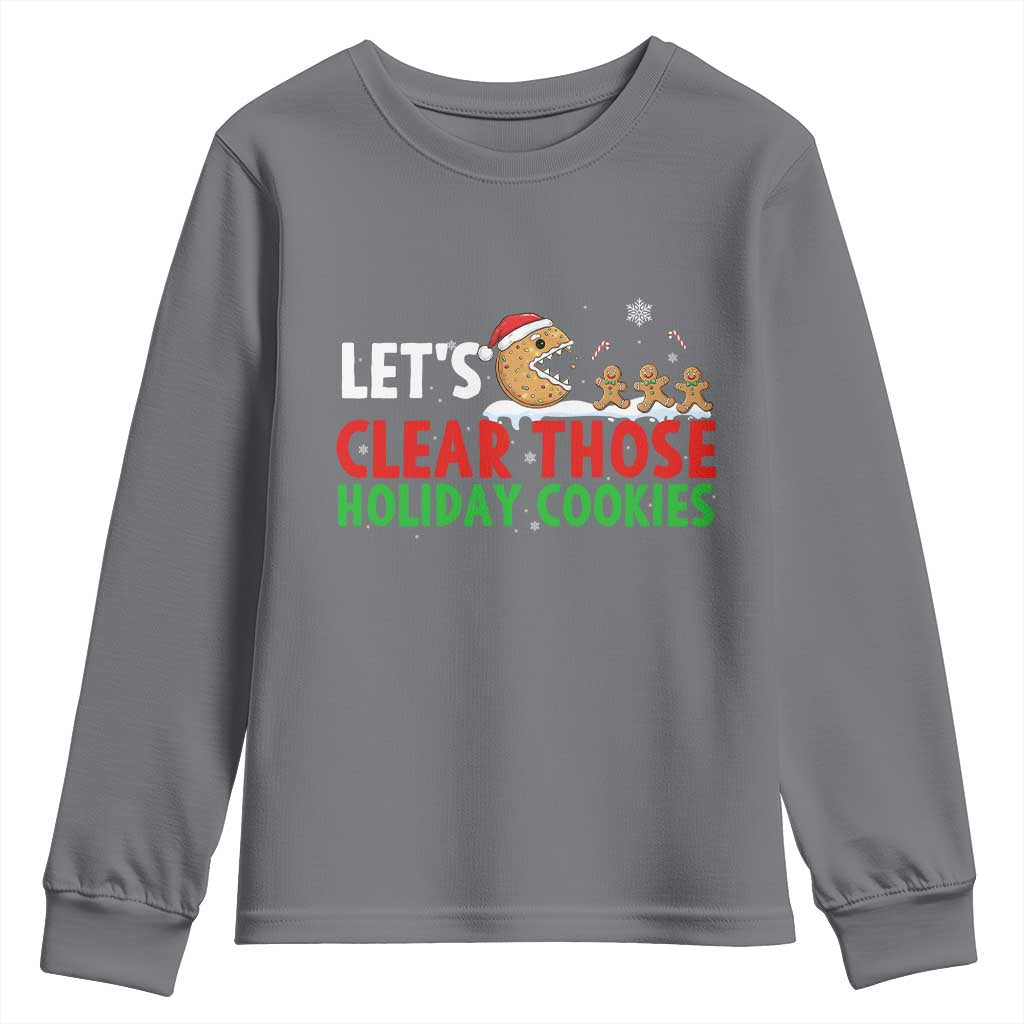 Tech Support Christmas Youth Sweatshirt Let Is Clear Those Holiday Cookies TS14 Charcoal Print Your Wear