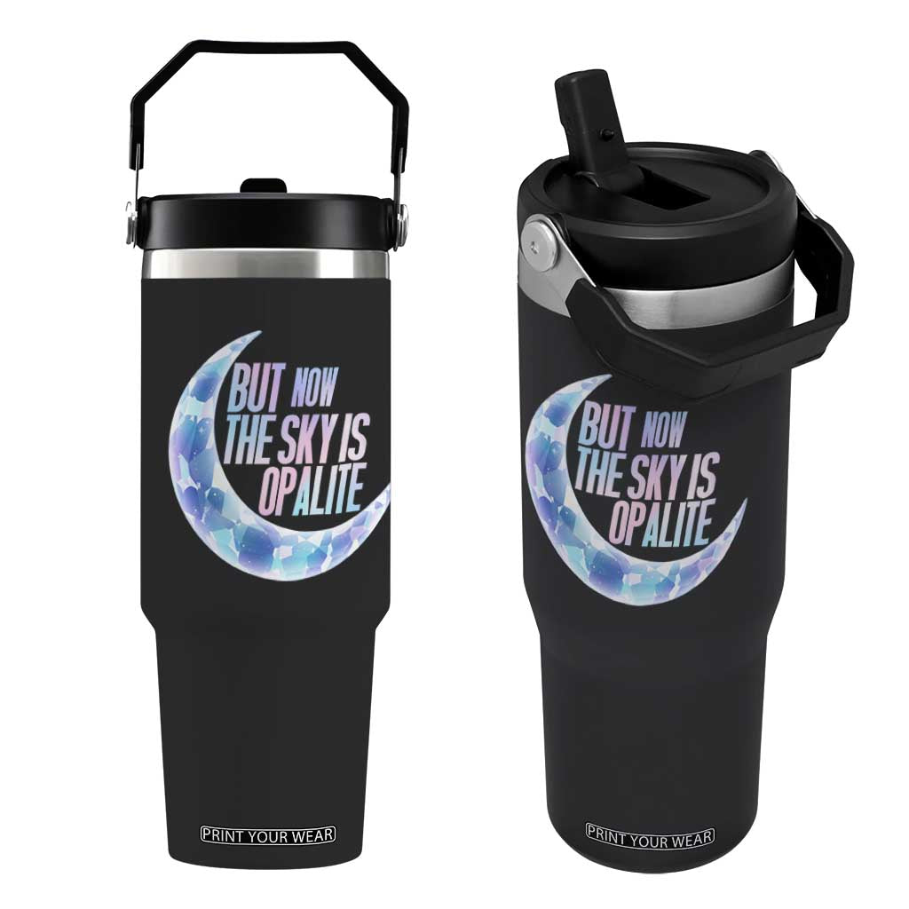 The Sky Is Opalite Moonstone Mystical Crystal Lover Flip Straw Tumbler TS14 One Size: 30 oz Black Print Your Wear