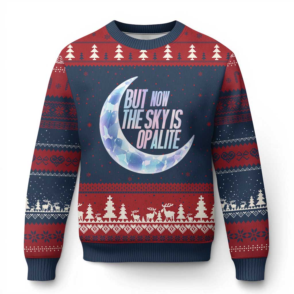 The Sky Is Opalite Moonstone Mystical Crystal Lover Ugly Christmas Sweater TS14 Navy Red Print Your Wear