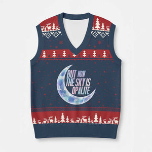 The Sky Is Opalite Moonstone Mystical Crystal Lover V-Neck Knit Sweater Vest TS14 Navy Red Print Your Wear