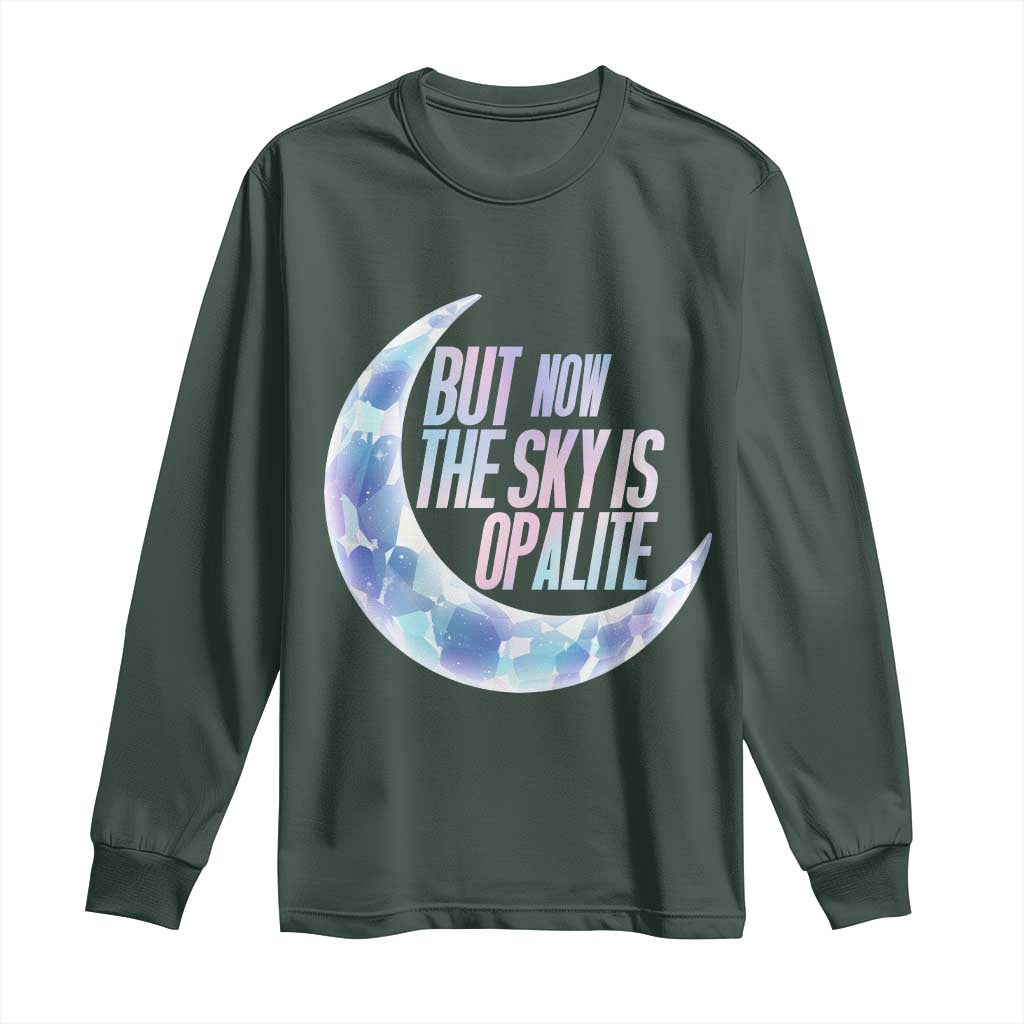 The Sky Is Opalite Moonstone Mystical Crystal Lover Long Sleeve Shirt TS14 Dark Forest Green Print Your Wear