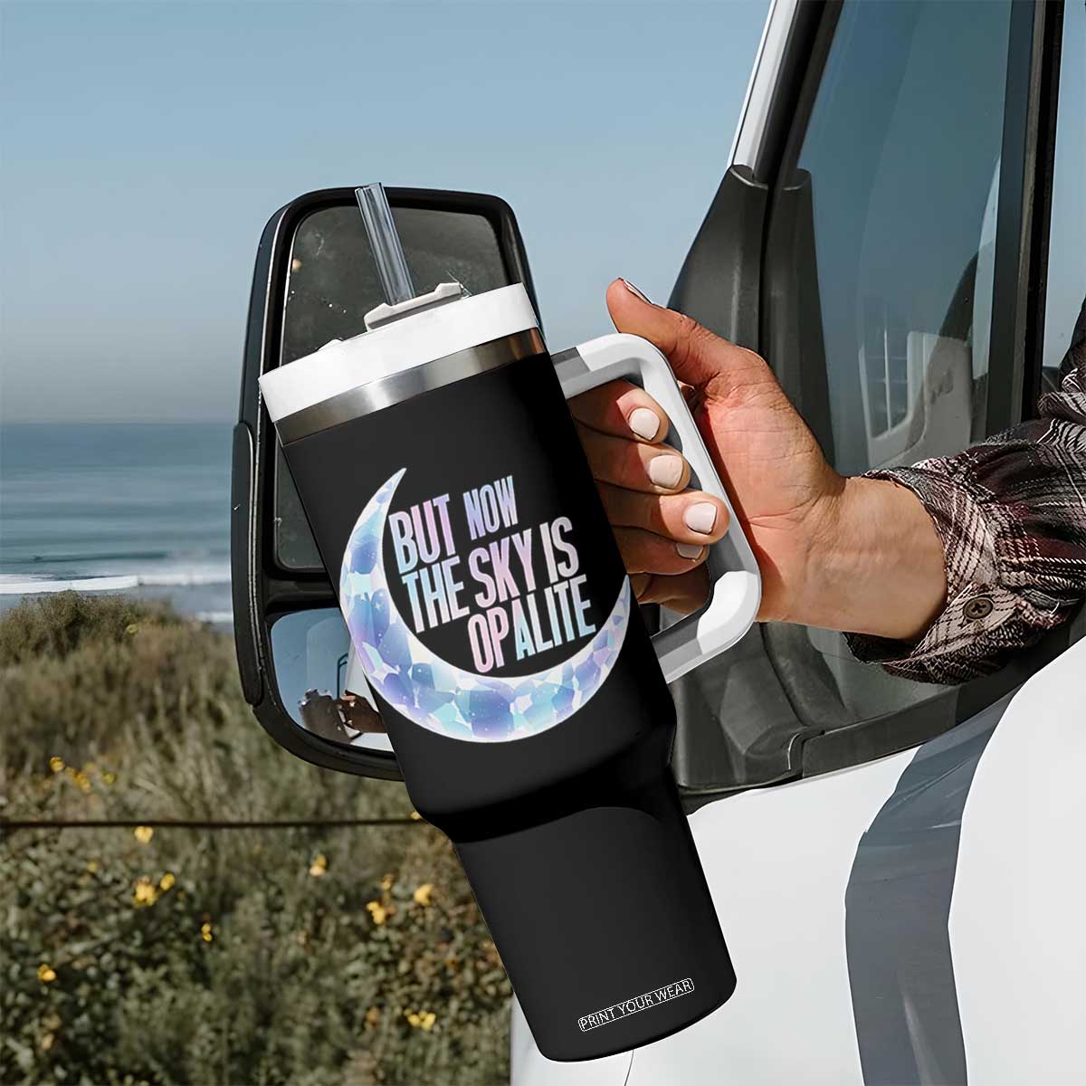 The Sky Is Opalite Moonstone Mystical Crystal Lover Tumbler With Handle TS14 Print Your Wear