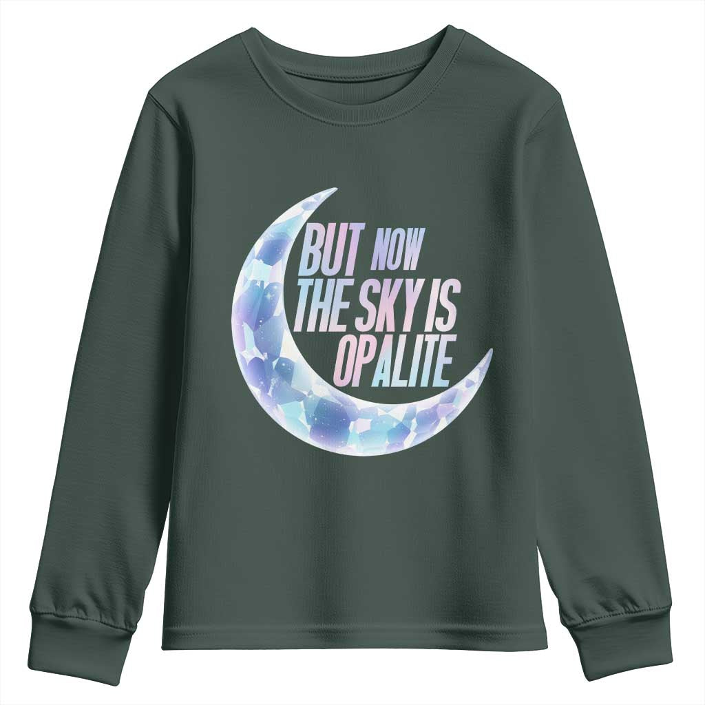 The Sky Is Opalite Moonstone Mystical Crystal Lover Youth Sweatshirt TS14 Dark Forest Green Print Your Wear