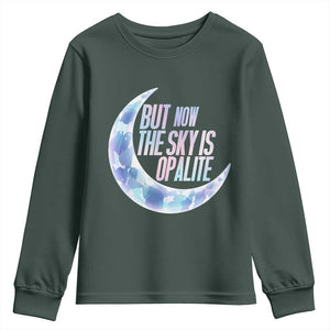 The Sky Is Opalite Moonstone Mystical Crystal Lover Youth Sweatshirt TS14 Dark Forest Green Print Your Wear