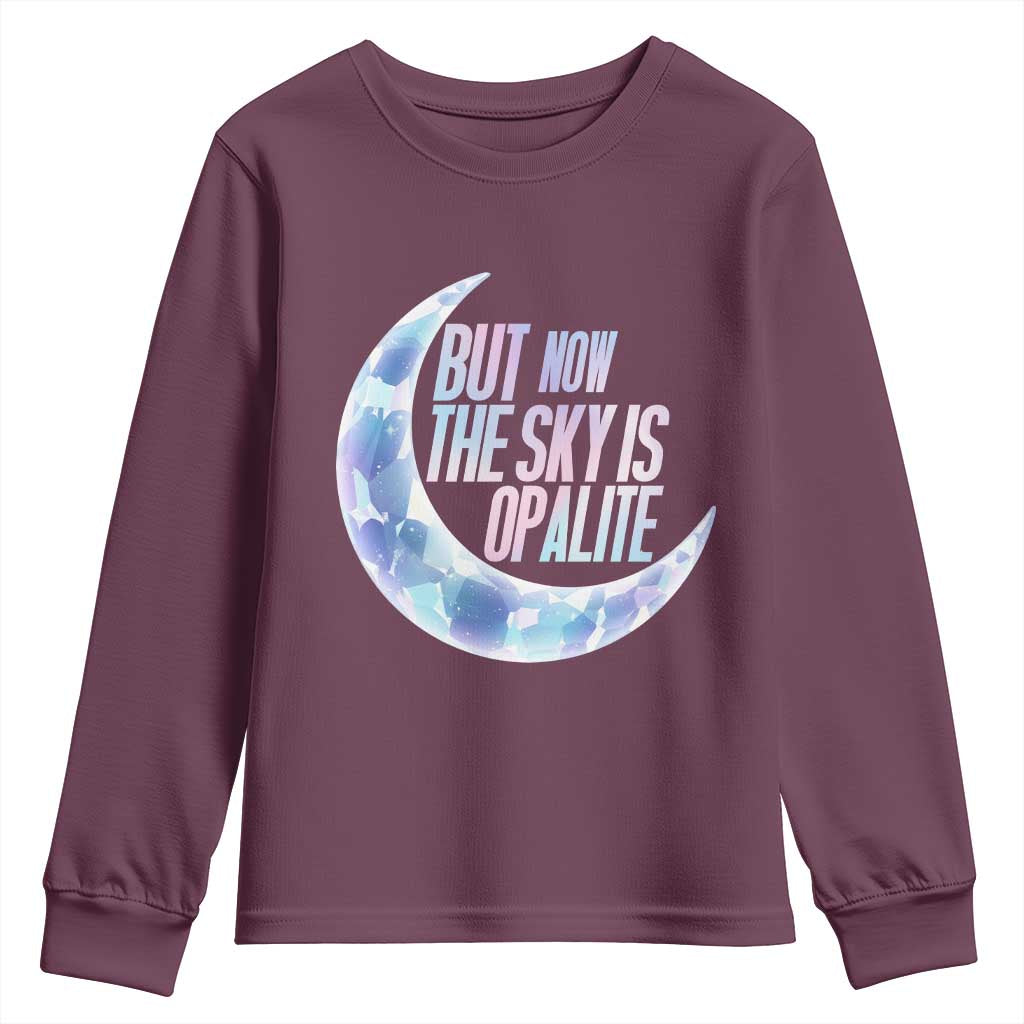 The Sky Is Opalite Moonstone Mystical Crystal Lover Youth Sweatshirt TS14 Maroon Print Your Wear