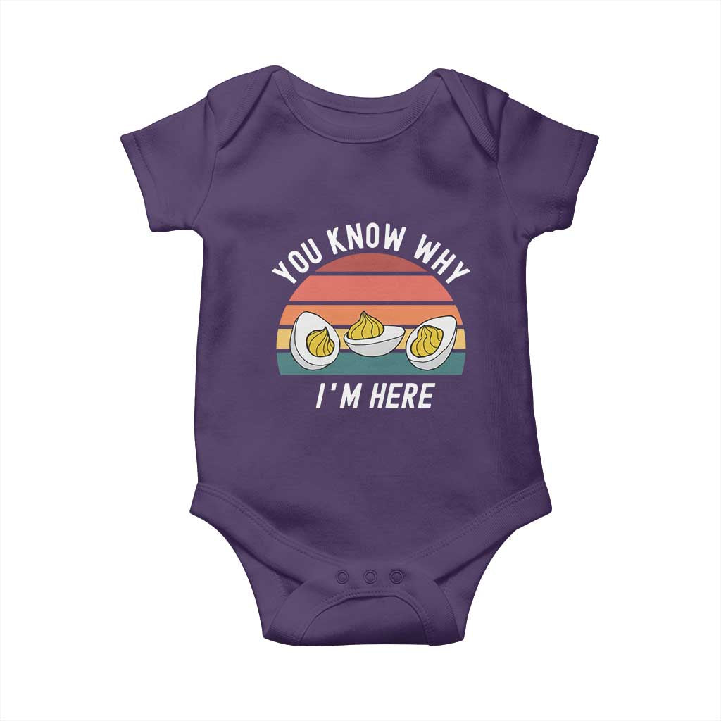 Funny Thanksgiving Dinner Baby Onesie You Know Why I Am Here TS14 Purple Print Your Wear