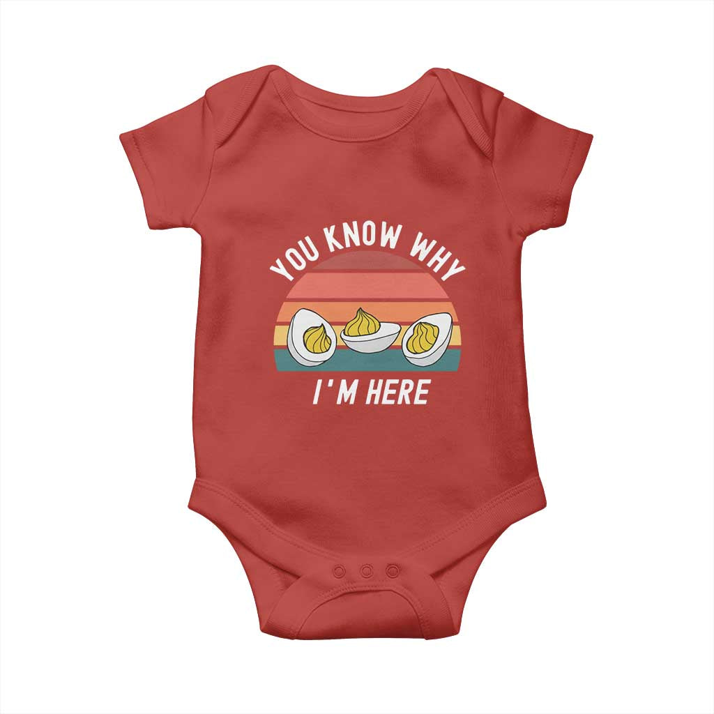 Funny Thanksgiving Dinner Baby Onesie You Know Why I Am Here TS14 Red Print Your Wear
