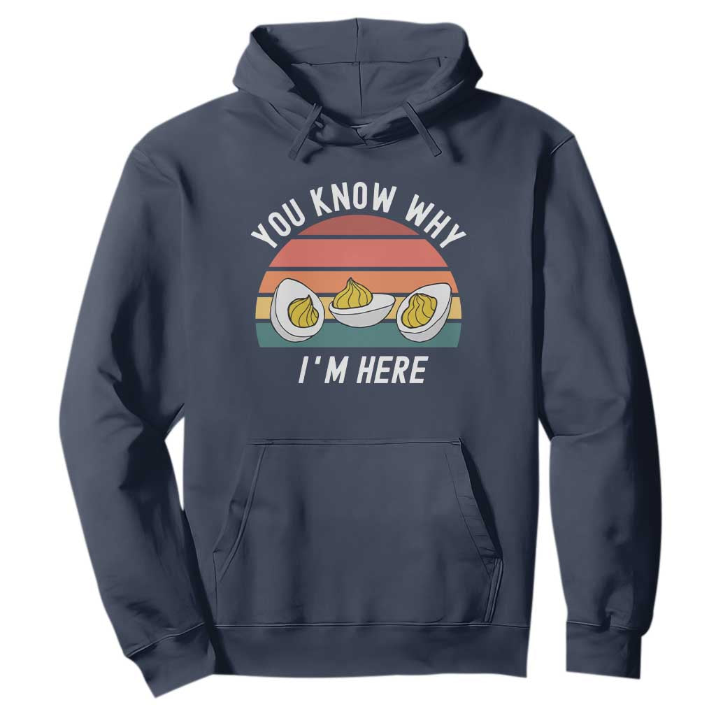 Funny Thanksgiving Dinner Hoodie You Know Why I Am Here TS14 Navy Print Your Wear