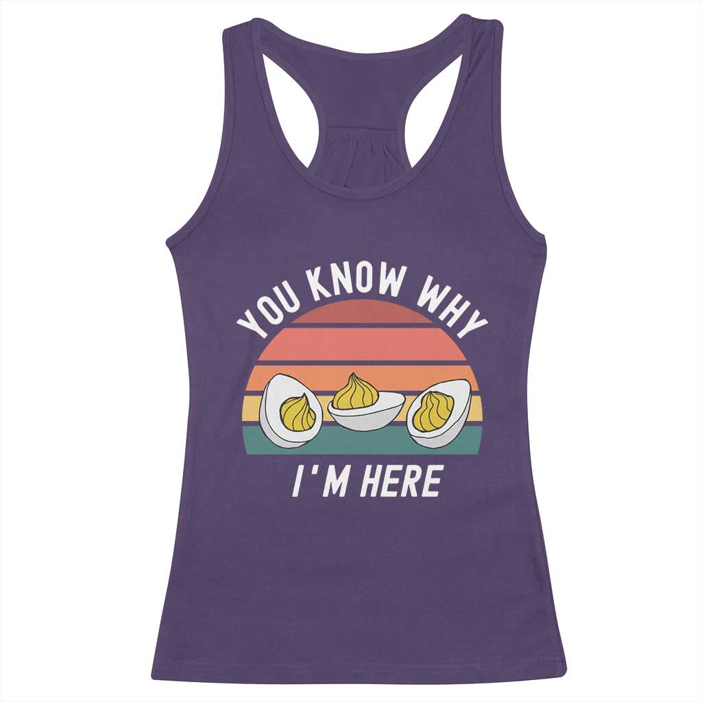 Funny Thanksgiving Dinner Racerback Tank Top You Know Why I Am Here TS14 Purple Print Your Wear