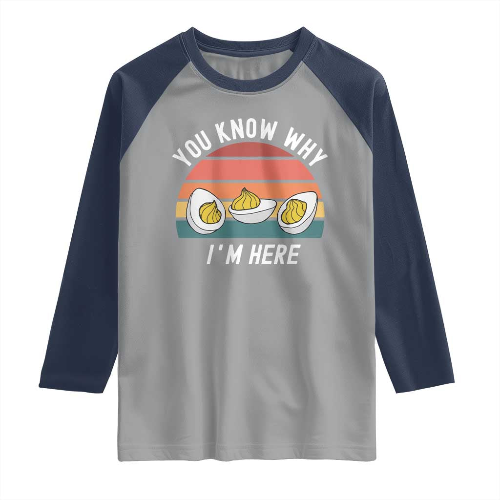 Funny Thanksgiving Dinner Raglan Shirt You Know Why I Am Here TS14 Sport Gray Navy Print Your Wear