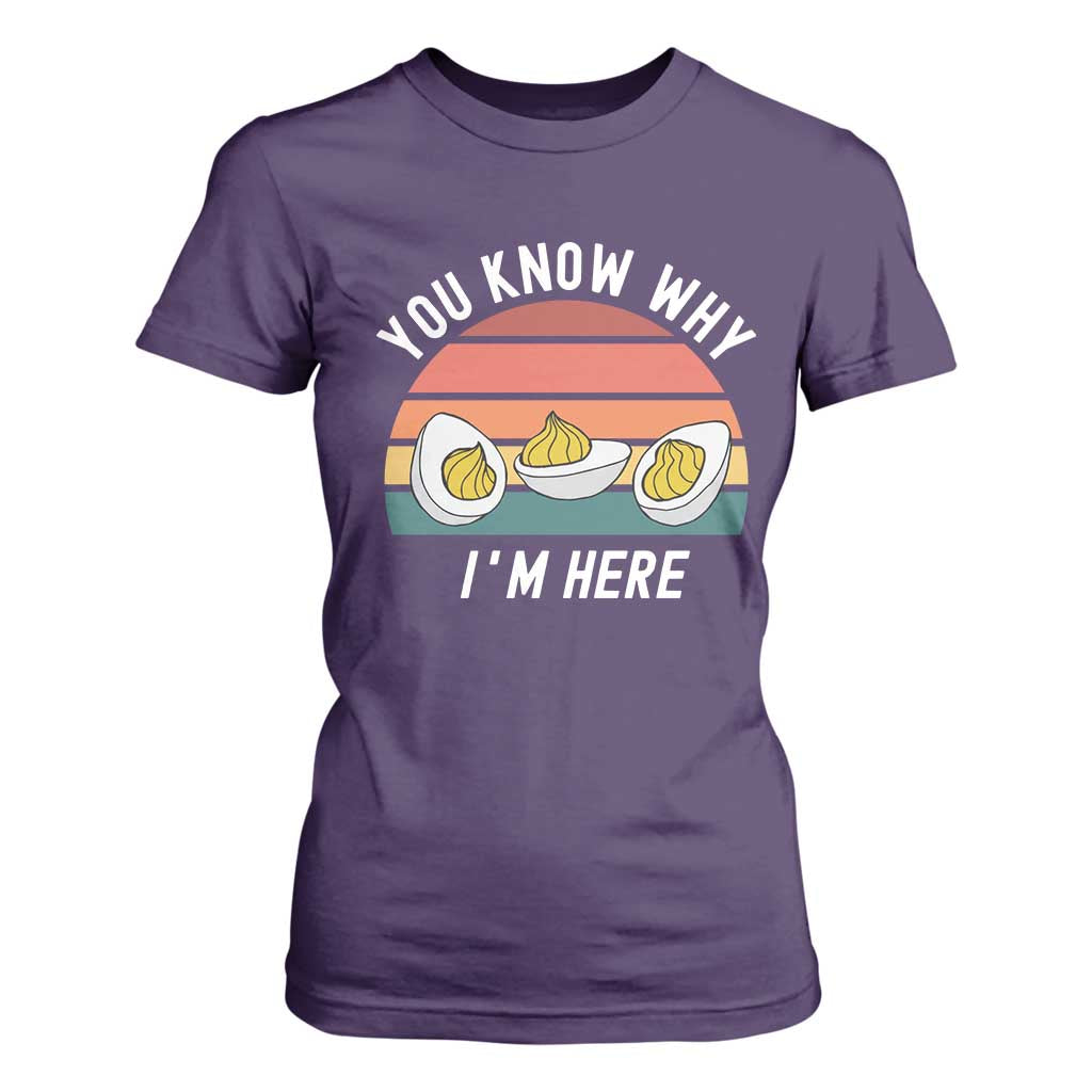 Funny Thanksgiving Dinner T Shirt For Women You Know Why I Am Here TS14 Purple Print Your Wear
