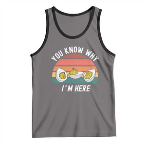 Funny Thanksgiving Dinner Tank Top You Know Why I Am Here TS14 Deep Heather Black Print Your Wear