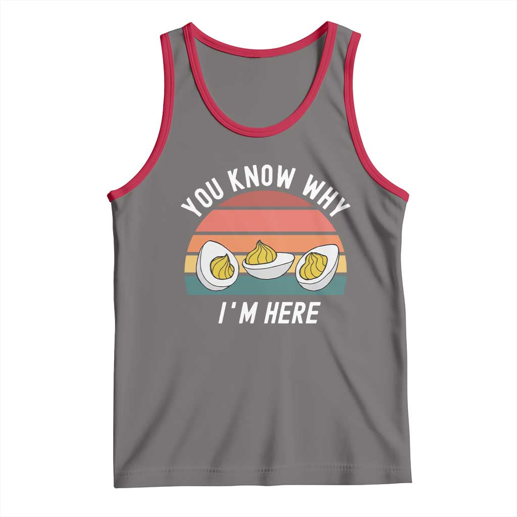 Funny Thanksgiving Dinner Tank Top You Know Why I Am Here TS14 Deep Heather Red Print Your Wear
