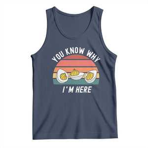 Funny Thanksgiving Dinner Tank Top You Know Why I Am Here TS14 Navy Print Your Wear