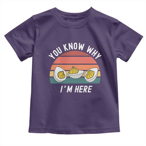 Funny Thanksgiving Dinner Toddler T Shirt You Know Why I Am Here TS14 Purple Print Your Wear