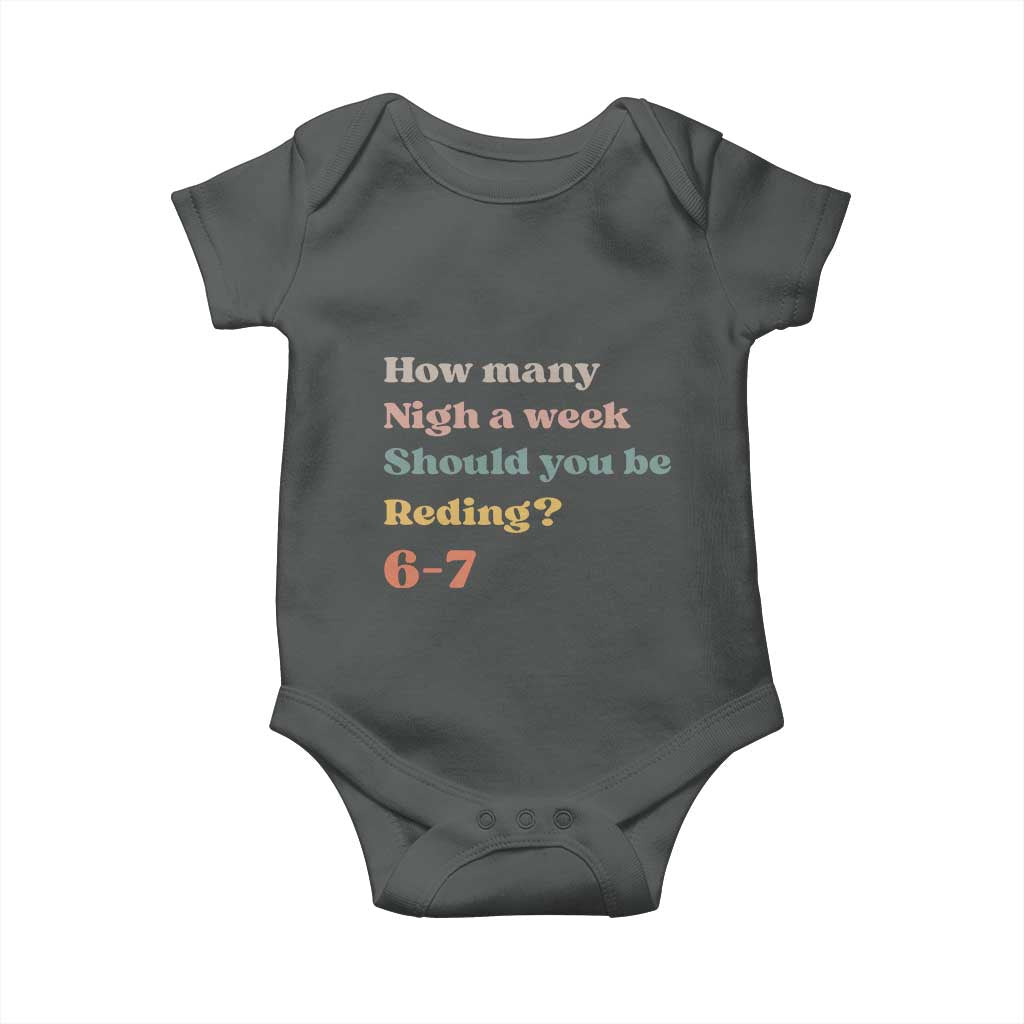 67 Six Seven Meme Baby Onesie How Many Nights Reading 67 TS14 Dark Heather Print Your Wear