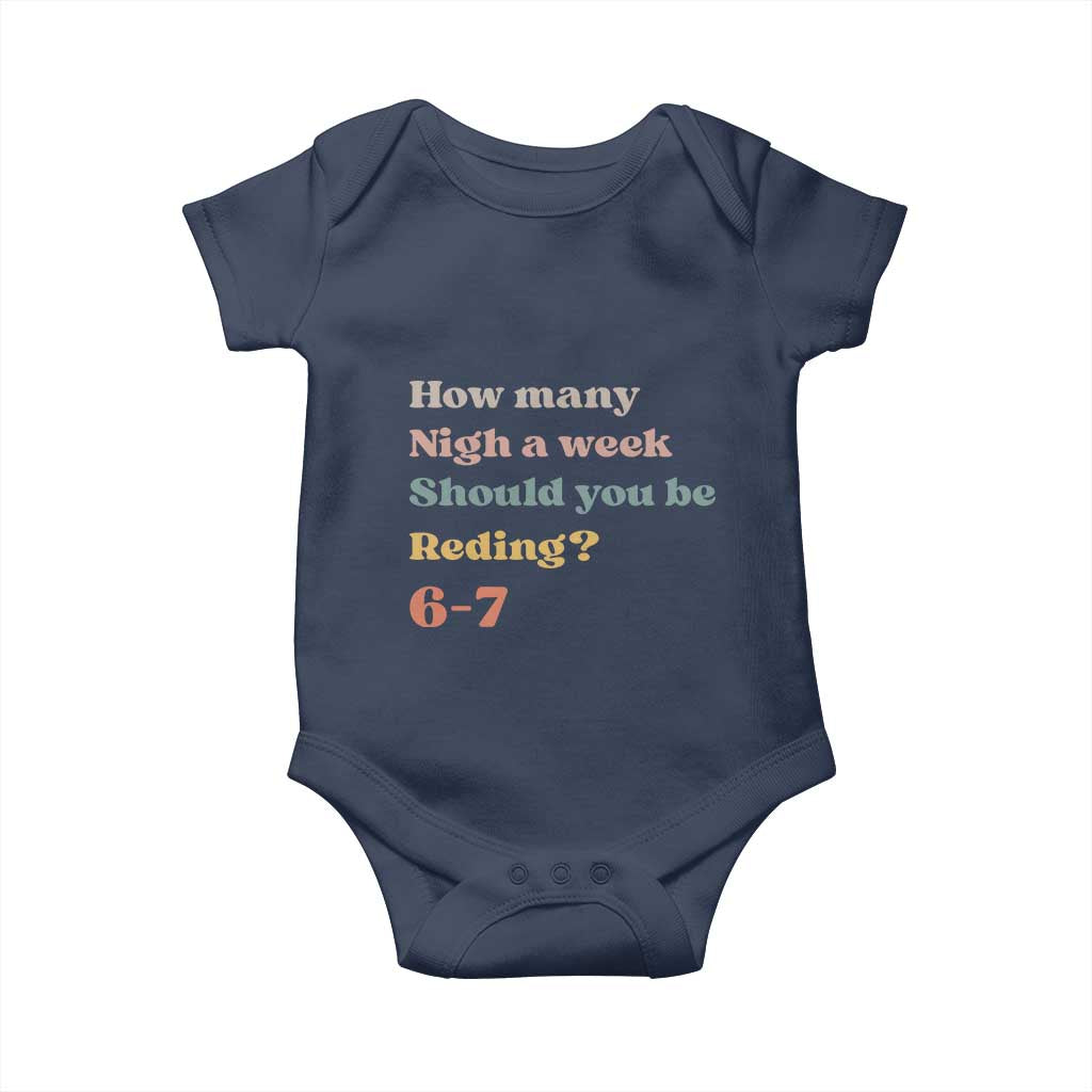 67 Six Seven Meme Baby Onesie How Many Nights Reading 67 TS14 Navy Print Your Wear