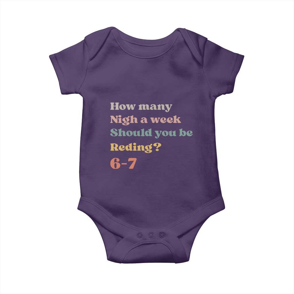 67 Six Seven Meme Baby Onesie How Many Nights Reading 67 TS14 Purple Print Your Wear