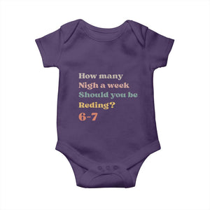 67 Six Seven Meme Baby Onesie How Many Nights Reading 67 TS14 Purple Print Your Wear