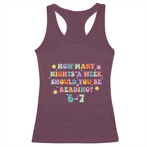 67 Six Seven Meme Racerback Tank Top Funny Reading Book Lover TS14 Maroon Print Your Wear