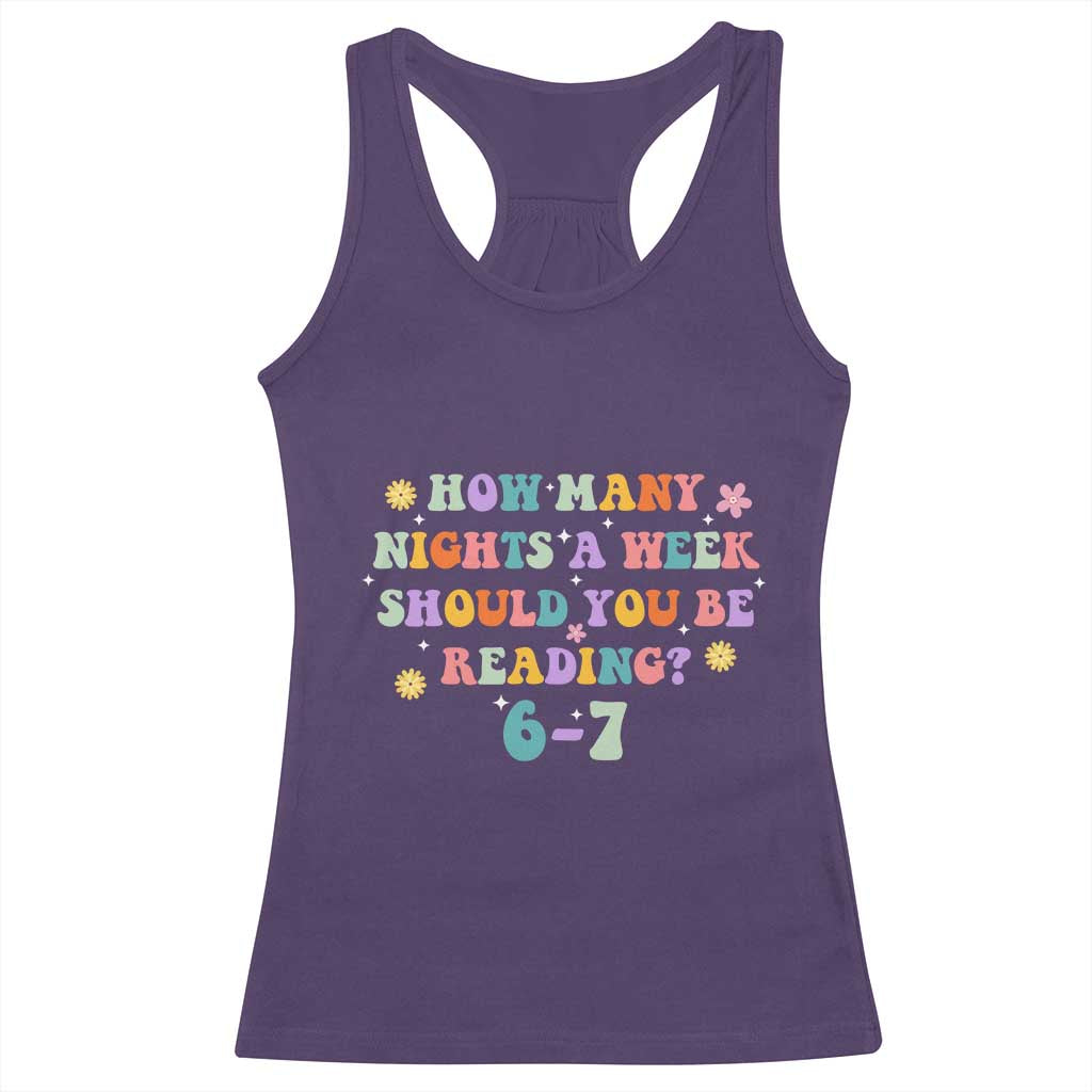 67 Six Seven Meme Racerback Tank Top Funny Reading Book Lover TS14 Purple Print Your Wear
