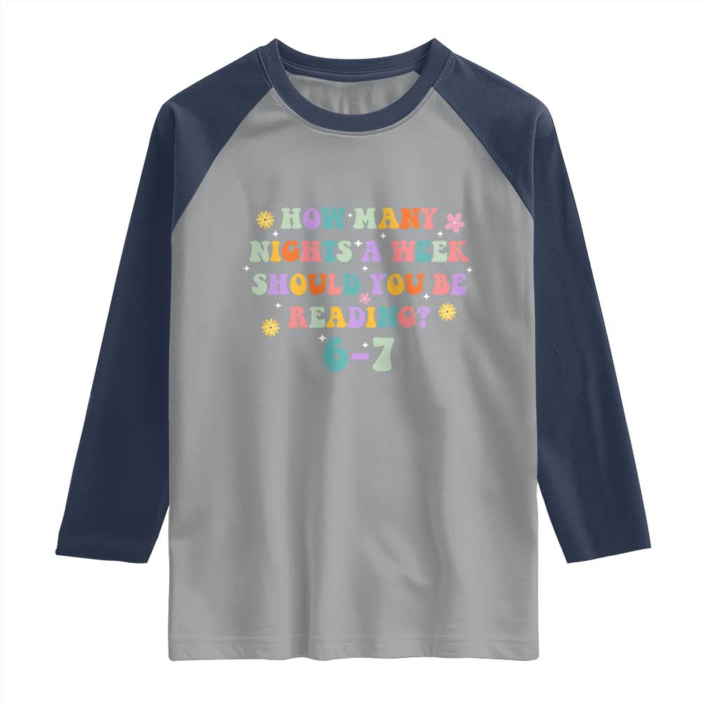 67 Six Seven Meme Raglan Shirt Funny Reading Book Lover TS14 Sport Gray Navy Print Your Wear