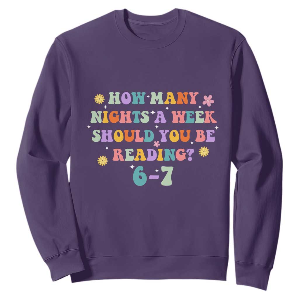 67 Six Seven Meme Sweatshirt Funny Reading Book Lover TS14 Purple Print Your Wear